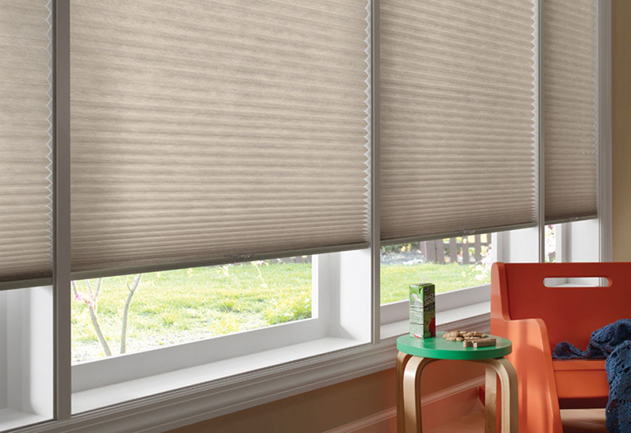 Honeycomb blinds filtering window light